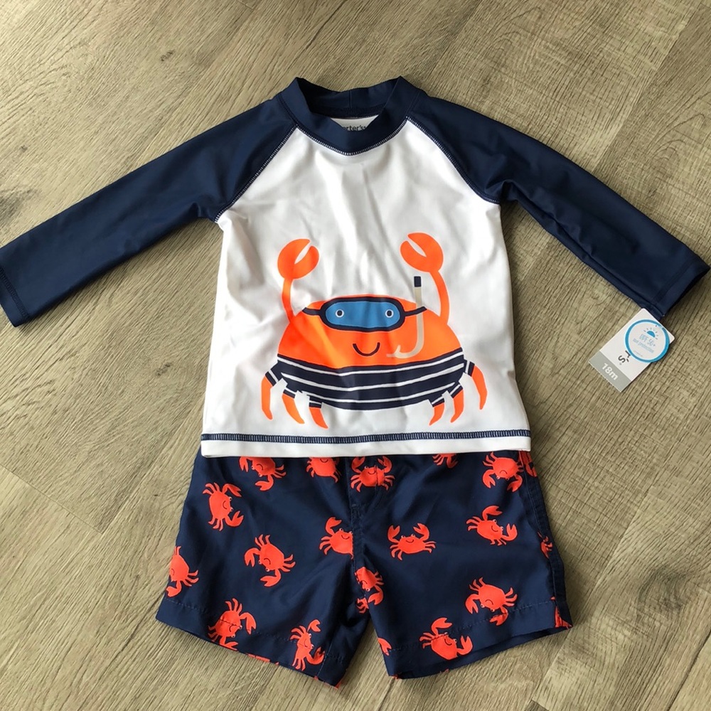 Carter’s Matching Rash Guard & Board Shorts